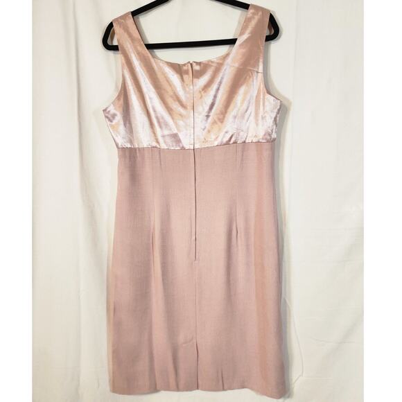 Vintage Studio 1 Size 16 $105 Pink Satin Textured Shift Dress Y2K Soft Girl - Picture 5 of 7